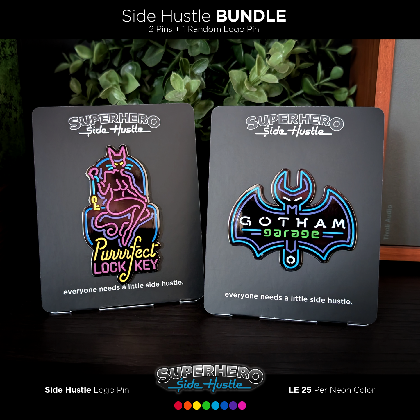 SUPERHERO Side Hustle | Civic City Set with Logo Pin